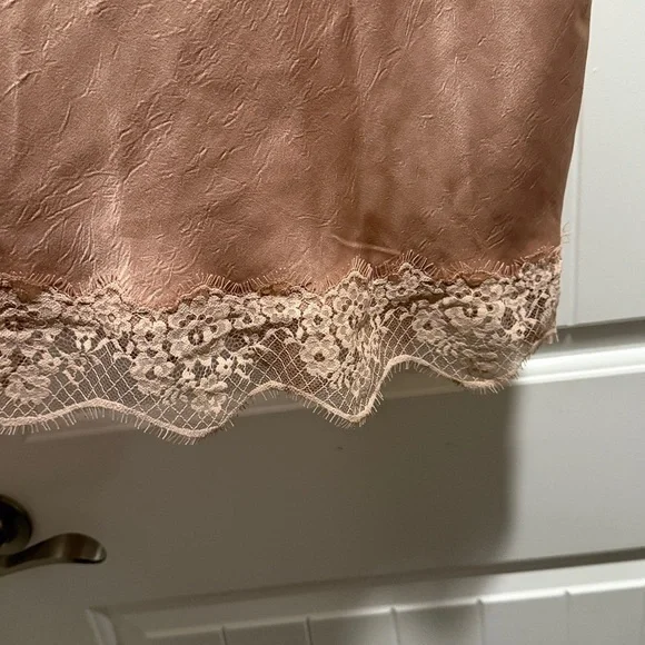 a new day Rose Gold Satin Skirt with Lace Trim - Picture 2 of 7
